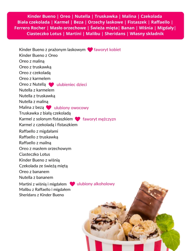 Lodowe menu na eventy, przyjęcia, targi, konferencje